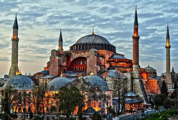 Amazing View Of The Hagia Sophia At Dusk