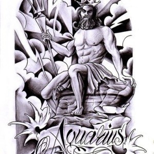 Aquarius Tattoo Stencil