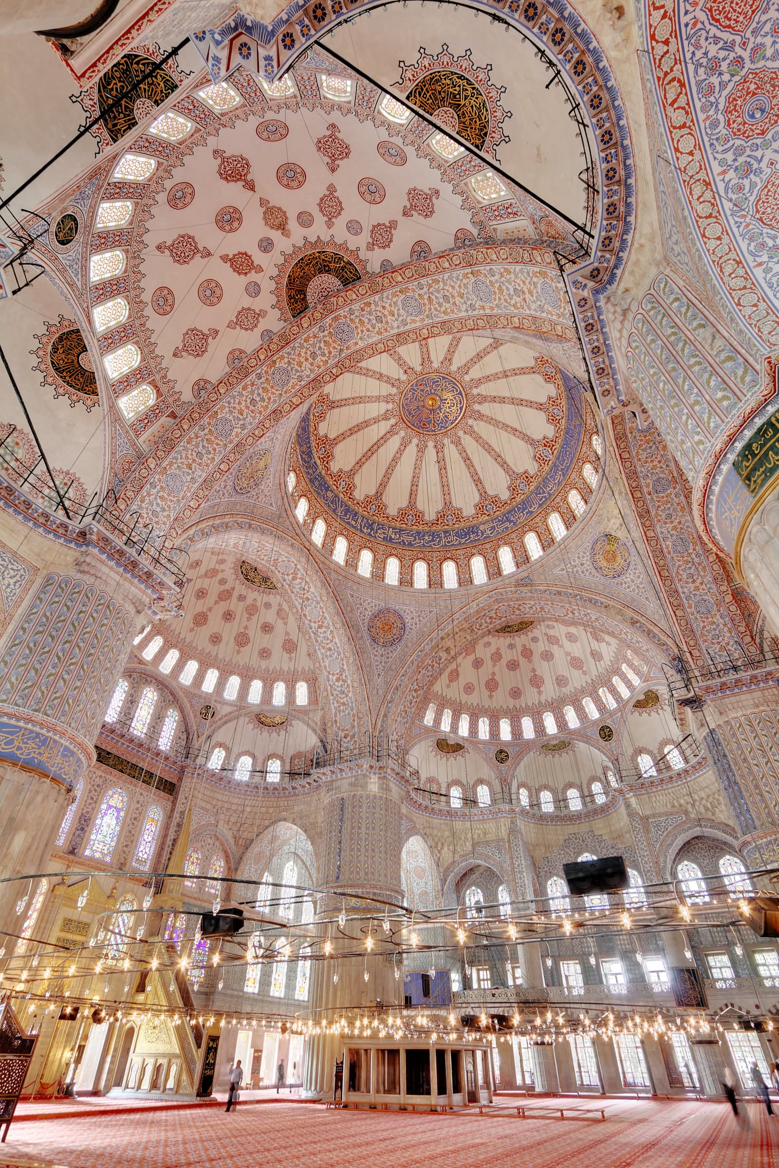 Beautiful Architecture Inside The Blue Mosque In Istanbul