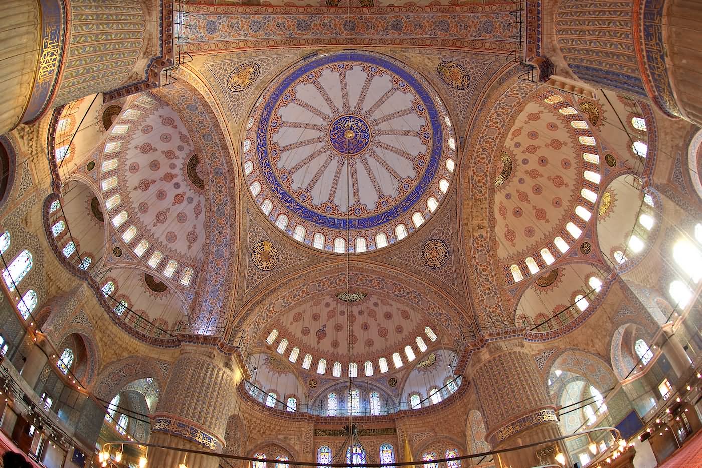 Beautiful Dome Inside The Blue Mosque, Istanbul