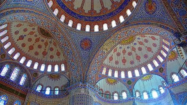 Beautiful Dome Insides The Blue Mosque