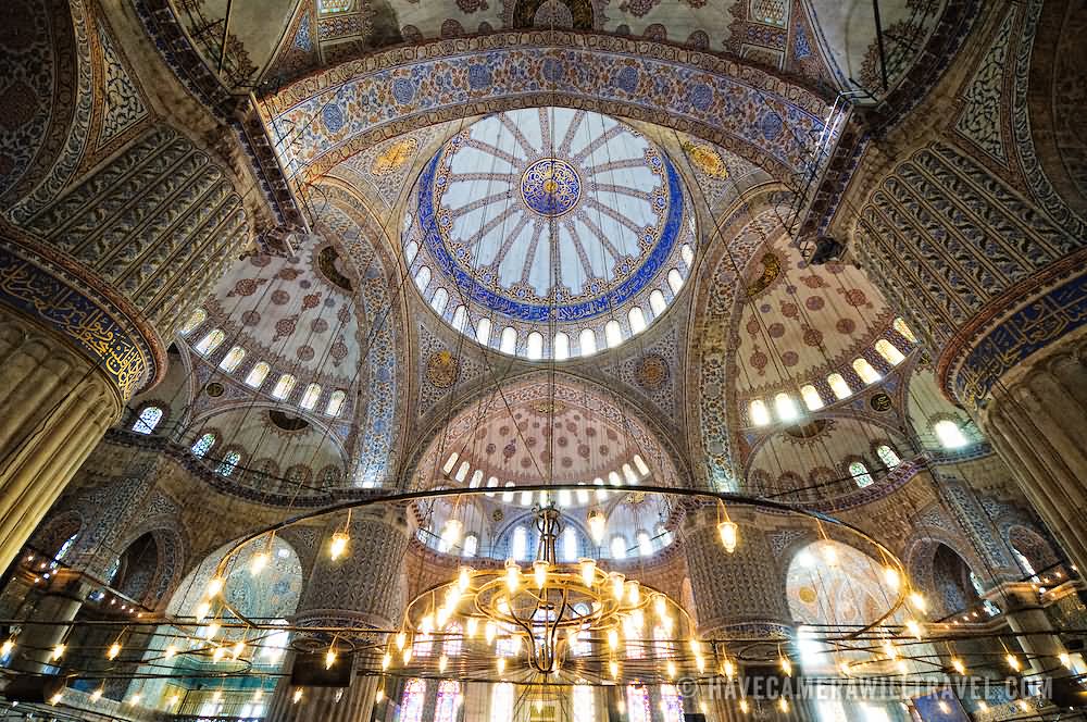 Beautiful Dome Of Blue Mosque Inside Picture