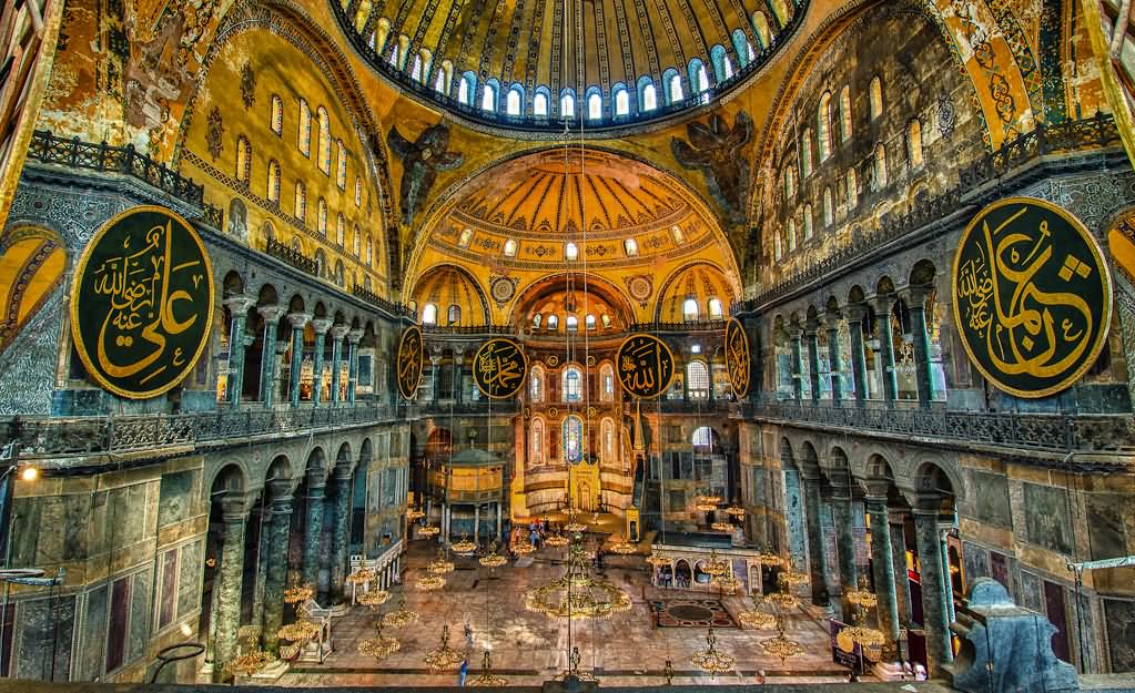 Beautiful Inside View Of The Hagia Sophia Mosque