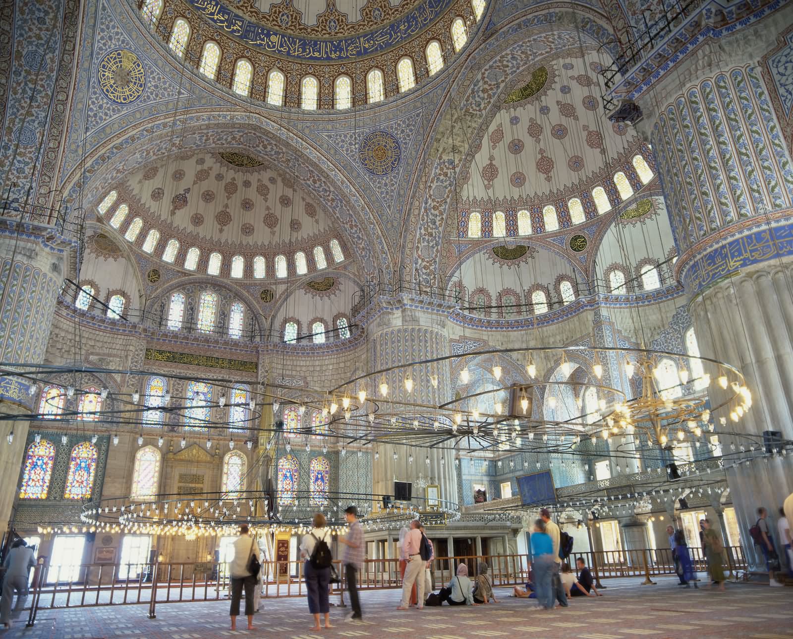 Beautiful Interior View Of The Blue Mosque In Istanbul