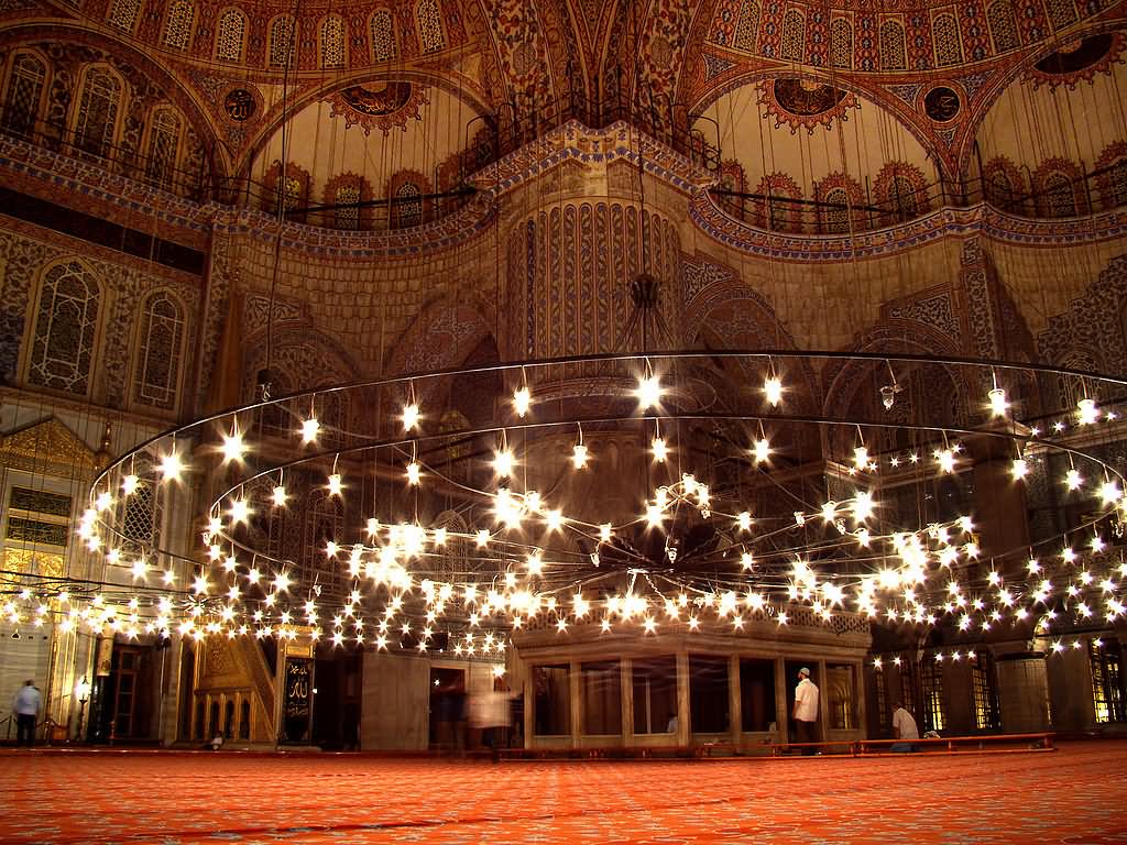 Beautiful Lighting Inside The Blue Mosque
