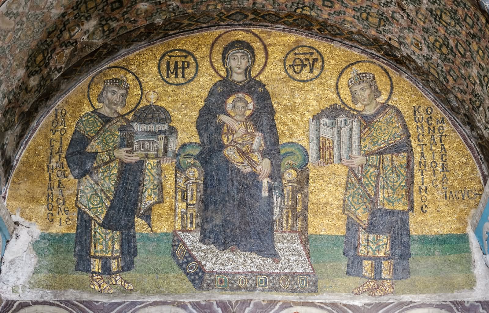 Beautiful Mosaic on The South Western Entrance Of The Hagia Sophia