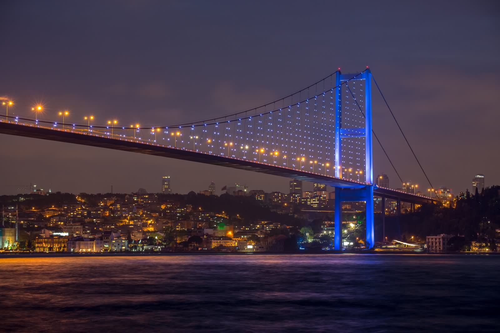 Beautiful Night Picture of The Bosphorus Bridge
