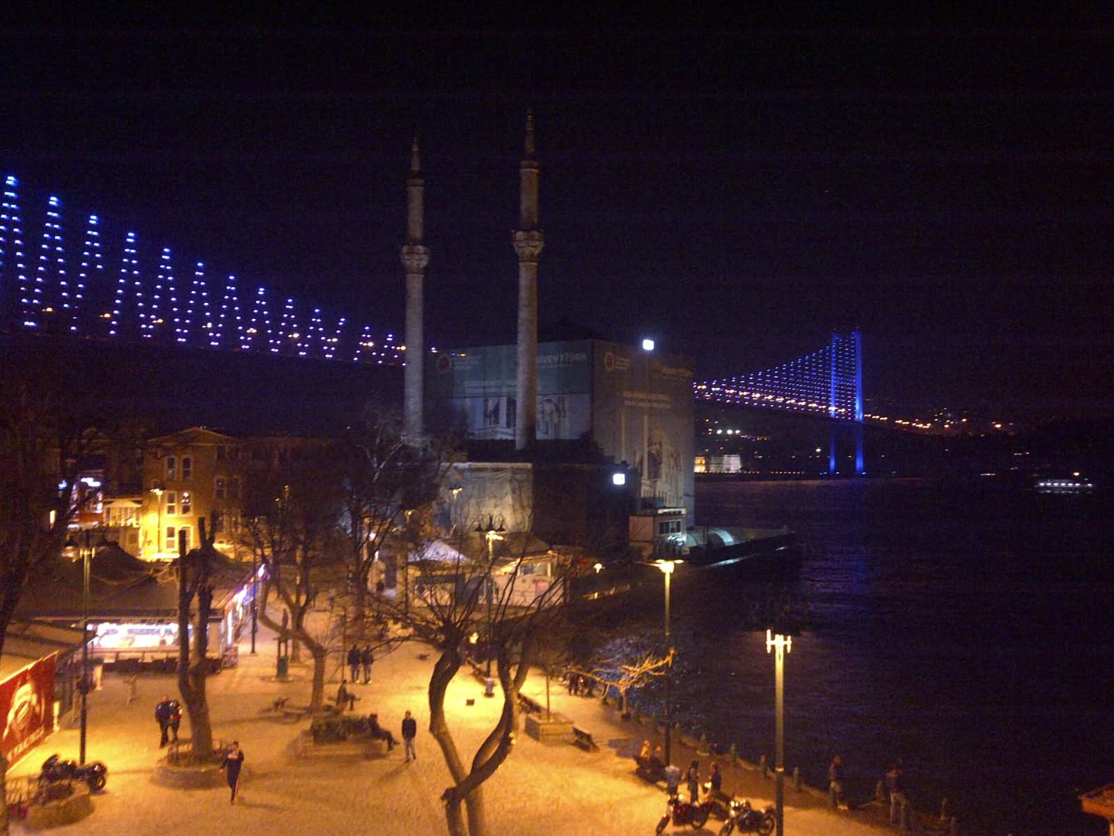 Beautiful Night View Of The Bosphorus Bridge