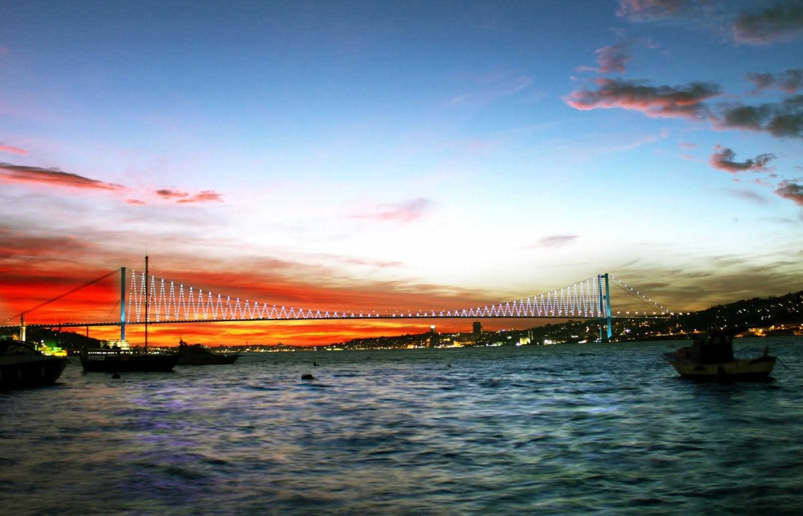 Beautiful Sunset View Of The Bosphorus Bridge