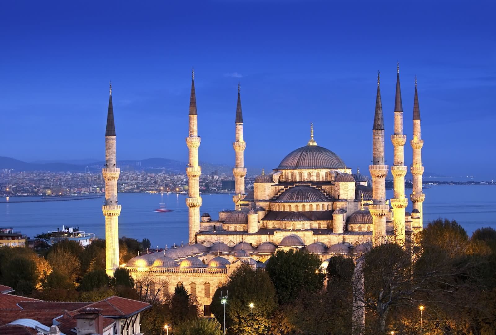 Beautiful View OF The Blue Mosque During Dusk