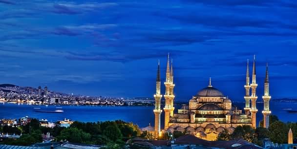 Blue Mosque In Istanbul During Night