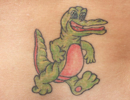 Cartoon Green Dinosaur Tattoo
