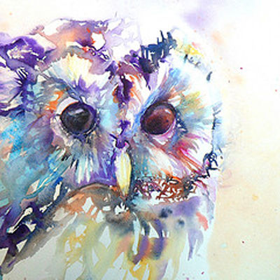 Classic Watercolor Owl Tattoo Design By Liz Chaderton