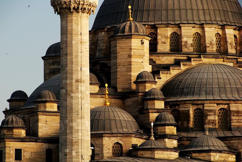 Closeup Of The Domes Of The Yeni Cami Mosque
