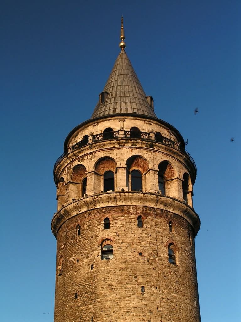 Closeup Of The Galata Tower In Istanbul