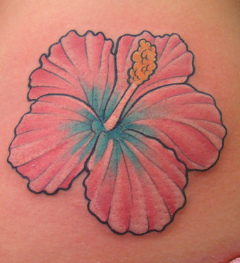 Cool Hibiscus Flower Tattoo Design