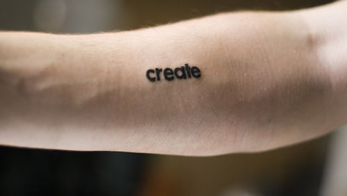 Create Word Tattoo On Right Forearm