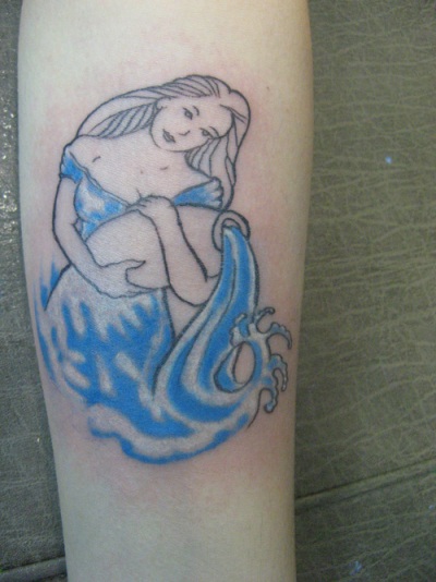Cute Aquarius Mermaid Tattoo On Forearm