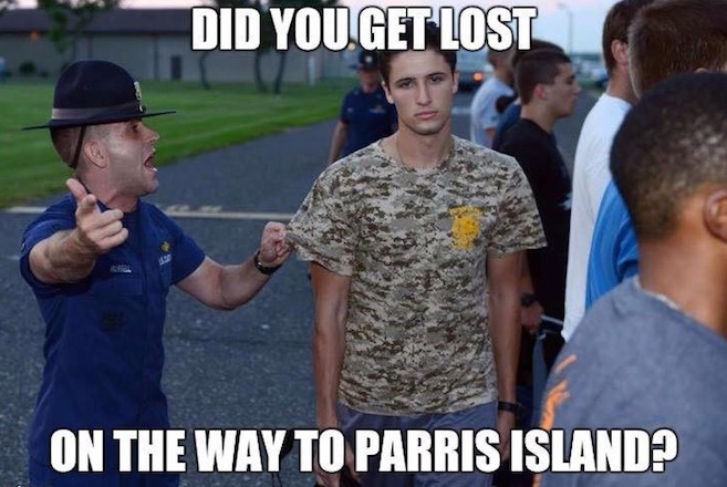 Did You Get Lost On The Way To Parris Island Funny Camouflage Meme Picture