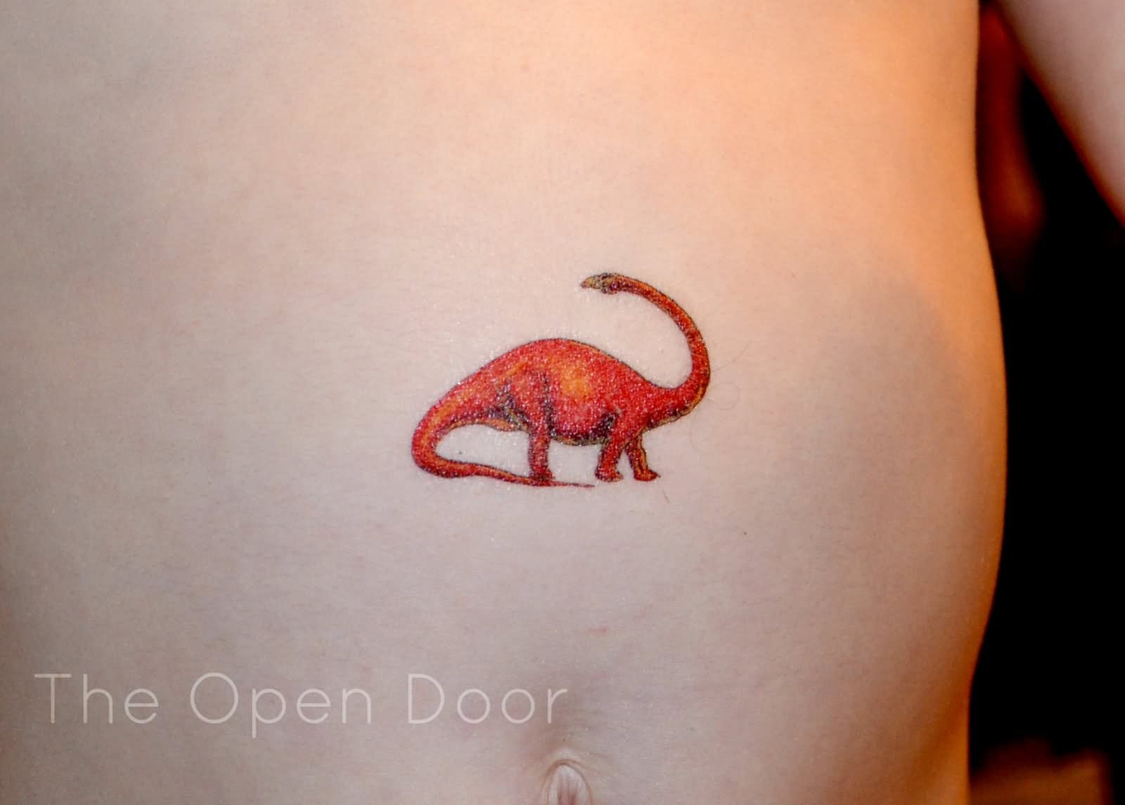 Dinosaur Tattoo On Belly