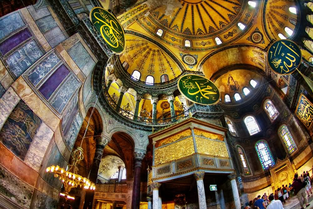 Dome Inside The Hagia Sophia, Istanbul
