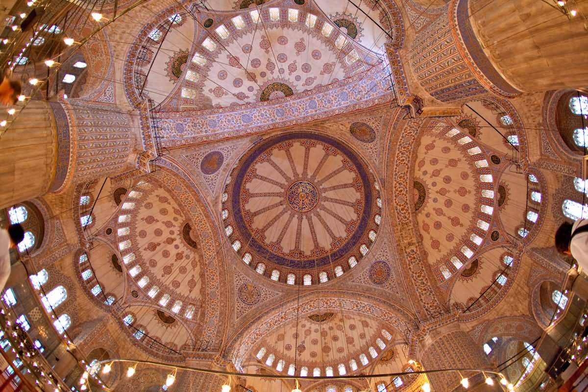 Dome Of The Blue Mosque Interior View Image