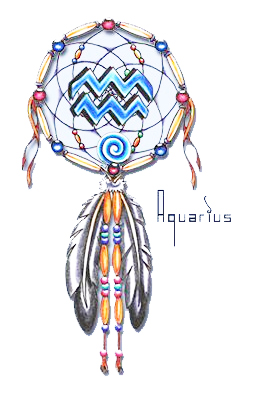 Dreamcatcher With Aquarius Tattoo Design