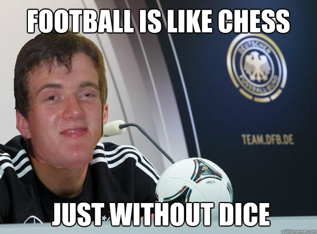 Football Is Like Chess Just Without Dice Funny Chess Meme Image