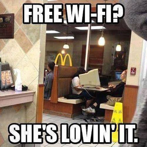 Free Wi-Fi She’s Lovin’it Funny Meme Image