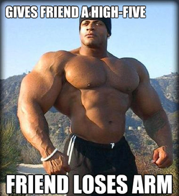 Funny Muscle Meme Gives Friend A High-Five Picture
