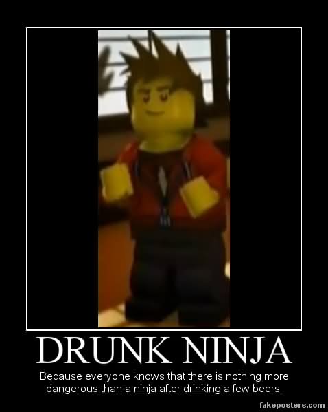 Funny Ninja Meme Drunk Ninja Poster