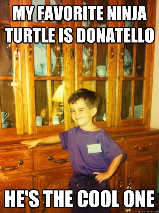 Funny Ninja Meme My Favorite Ninja Turtle Is Donatello Picture