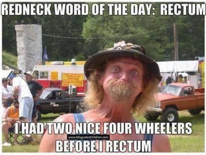Funny Redneck Meme Redneck Word Of The Day Rectum Picture