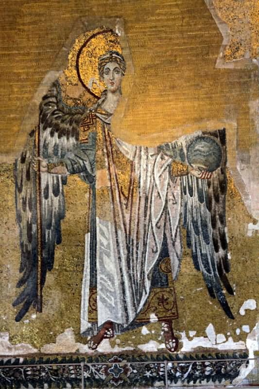 Gabriel The Archangel Mosaic Inside The Hagia Sophia, Istanbul