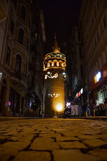 Galata Tower In Istanbul At Night