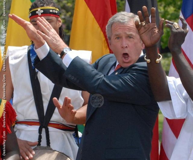 George Bush Dancing Face Funny Picture