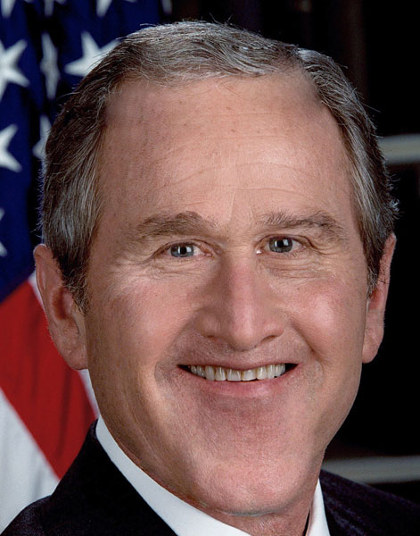 George Bush With Funny Tiny Smiley Face Image