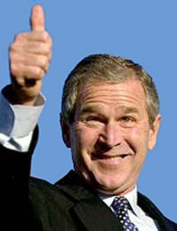 George Bush With Happy Face Funny Picture