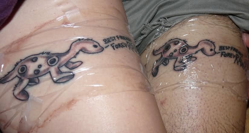 Grey Ink Dinosaur Armband Tattoo