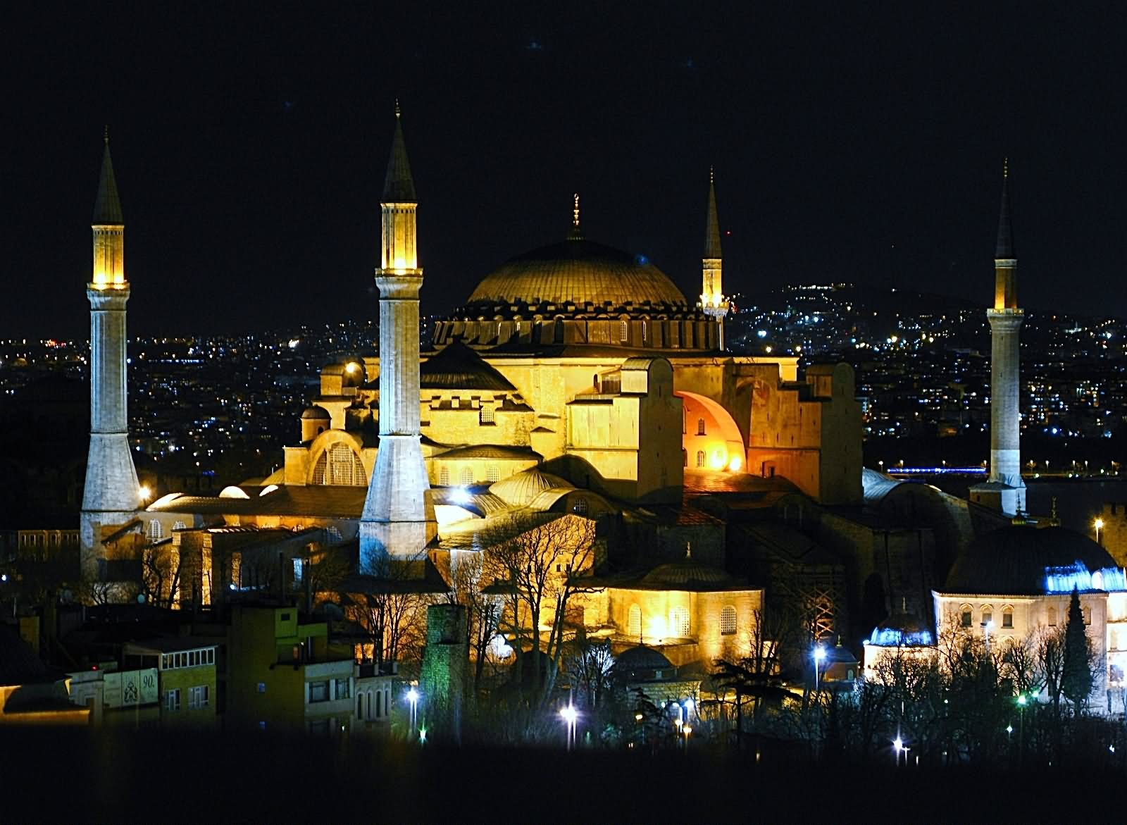 Hagia Sophia Church At Night