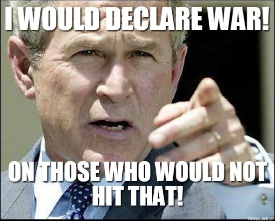 I Would Be Declare War On Those Who Would Not Hit That Funny George Bush Meme Image