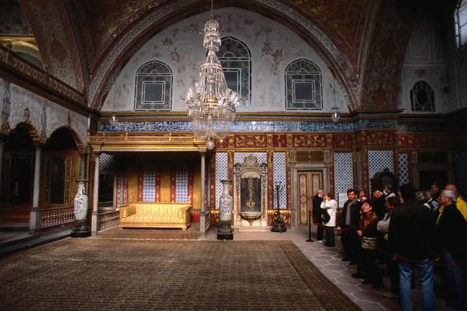 Imperial Hall With Throne Of Sultan Inside The Topkapi Palace