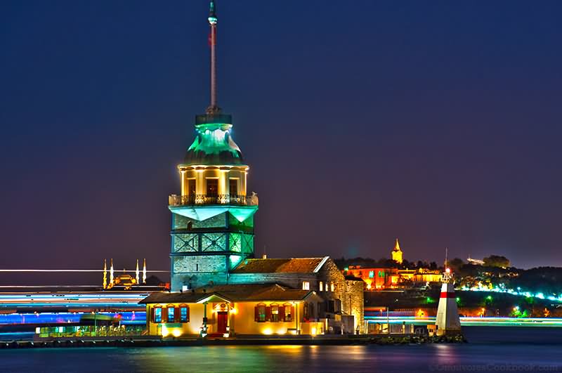 Incredible Night Lights View Of The Maiden's Tower