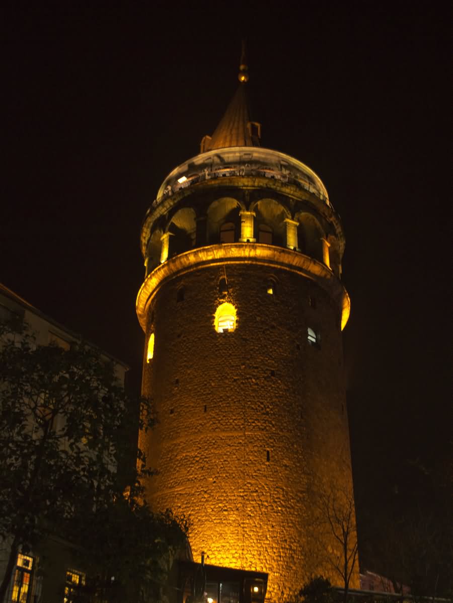Incredible Night Picture Of The Galata Tower In Istanbul