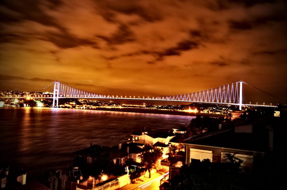 Incredible Sunset View Of The Bosphorus Bridge