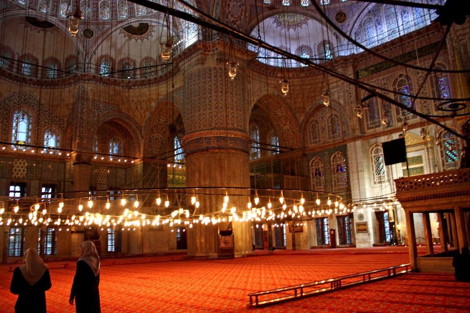Interior Lights Of The Blue Mosque In Istanbul, Turkey