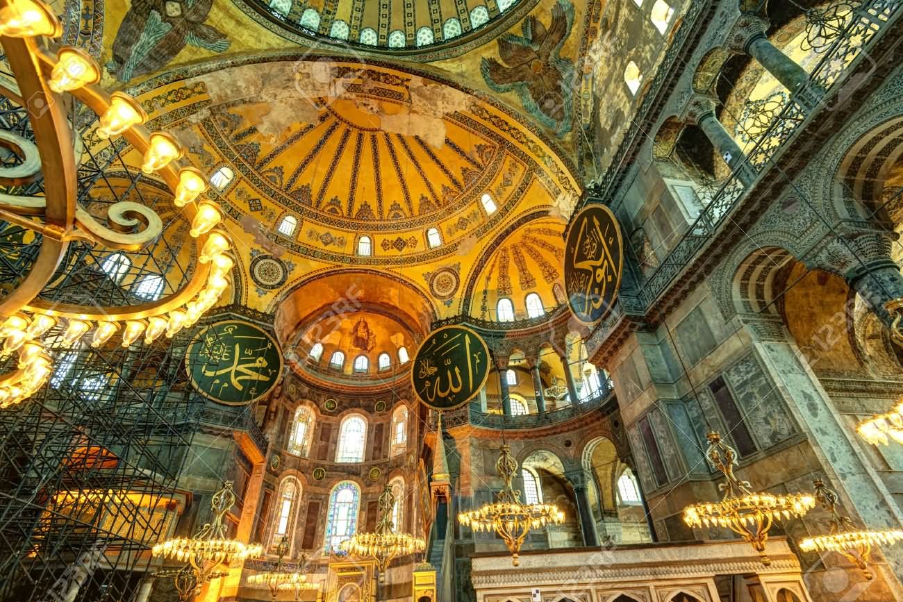 Interior View Of Hagia Sophia In Istanbul