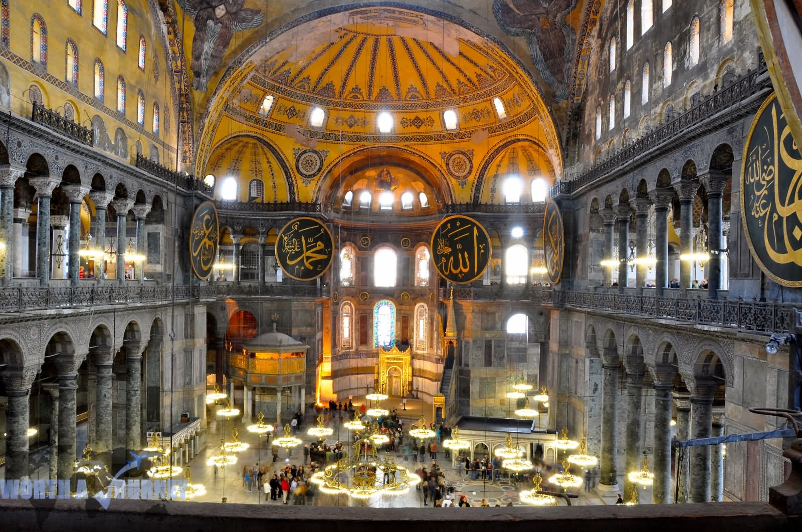 Interior View Of The Hagia Sophia In Istanbul, Turkey