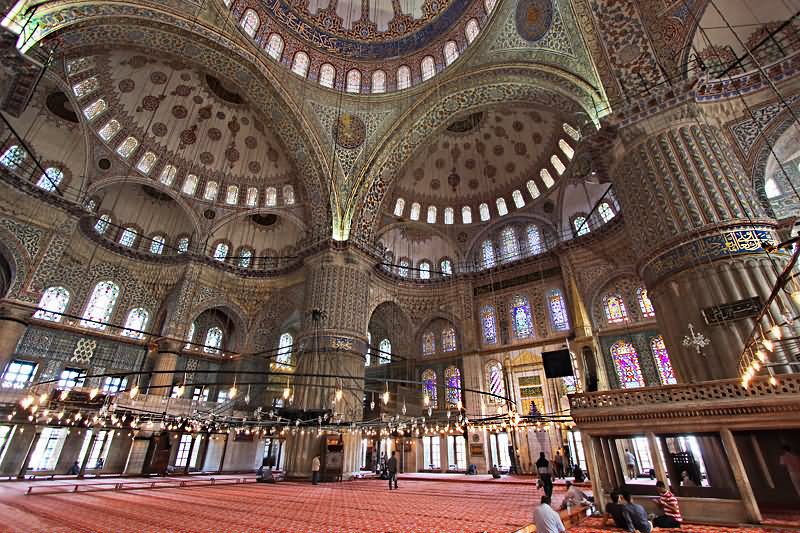Interior View Of The Magnificent Blue Mosque In Istanbul