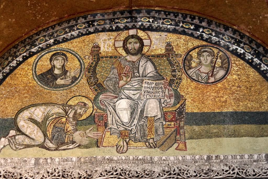 Jesus Christ Mosaic Inside The Hagia Sophia Istanbul
